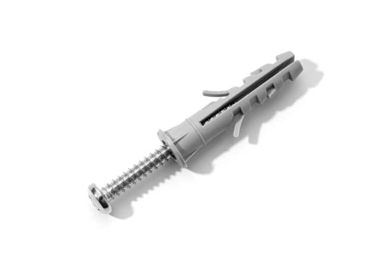 Expansion screws 3 Plastic dowel and screw isolated on a white background