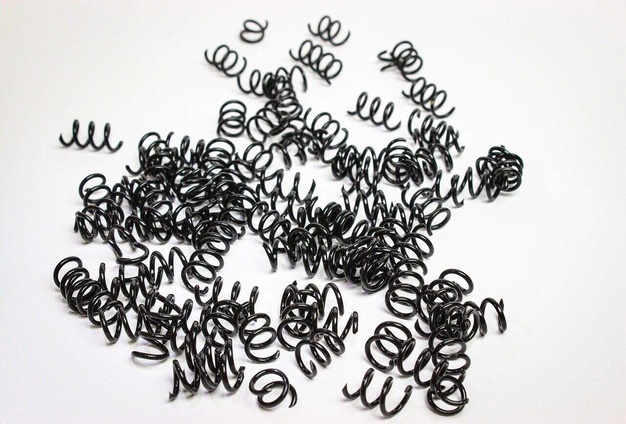 スプリング, スプリングコイル, スパイラル, コイル, 金属, スチール, メカニカル, ワイヤー, カーブ, ツイスト, メタリック