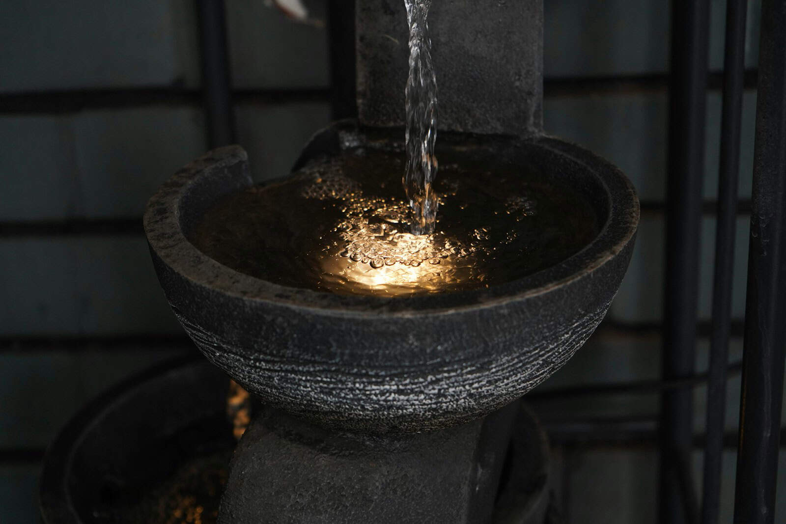 噴水のクローズアップ。