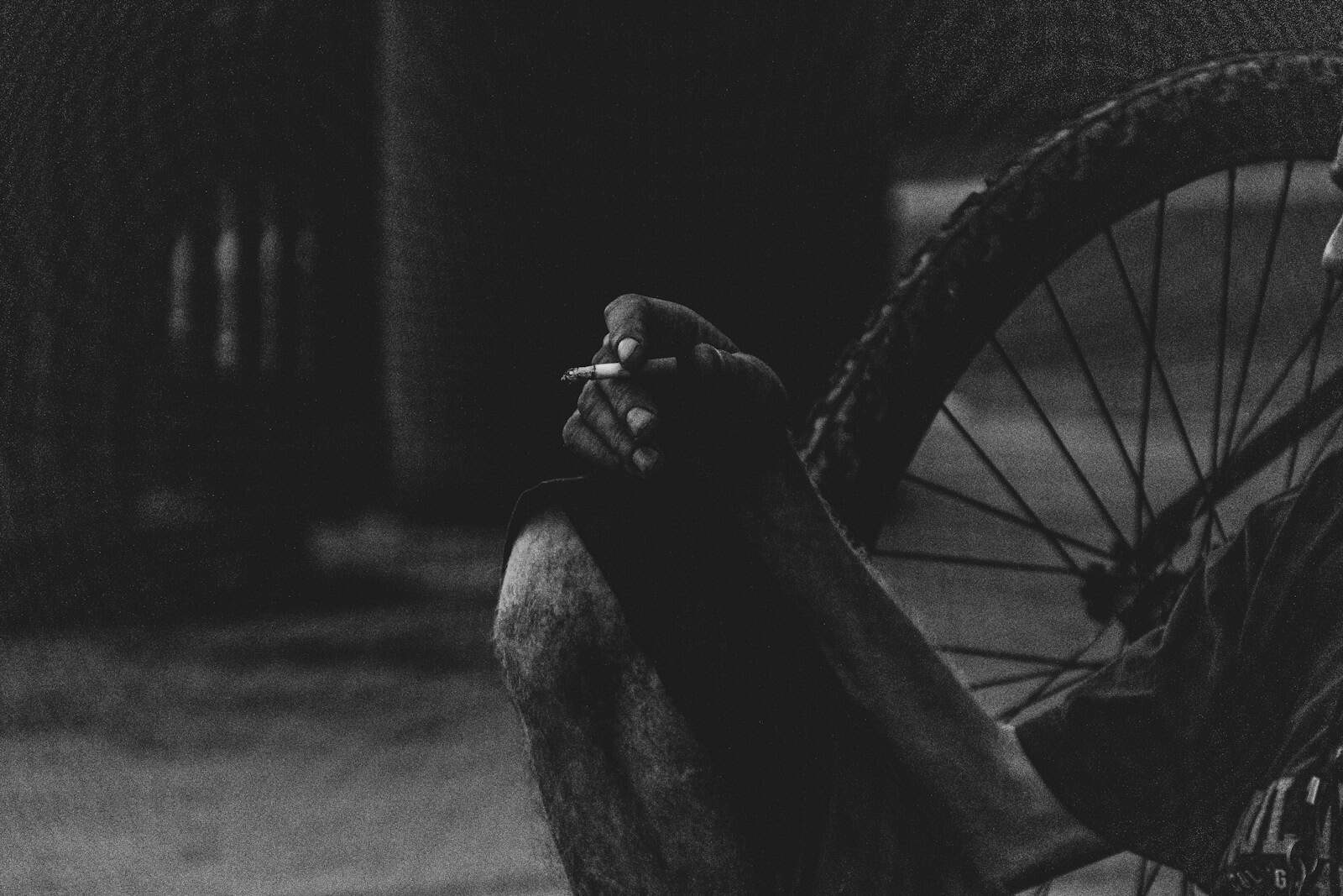 grayscale photography of bicycle