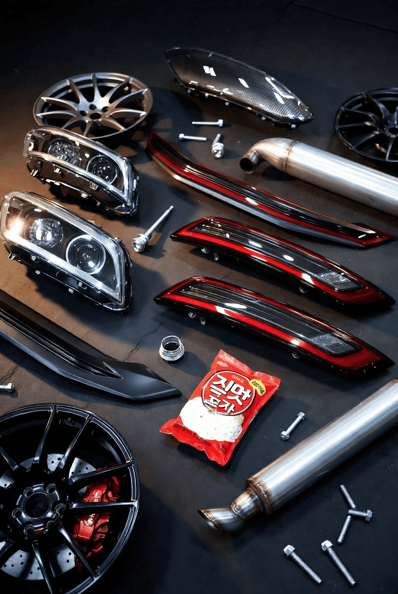 Colorful threads woven across a vintage car's windshield and body, illustrating intricate fastening techniques and thread types used in automotive assembly. Colorful threads woven across a vintage car's windshield and body, illustrating intricate fastening techniques and thread types used in automotive assembly.