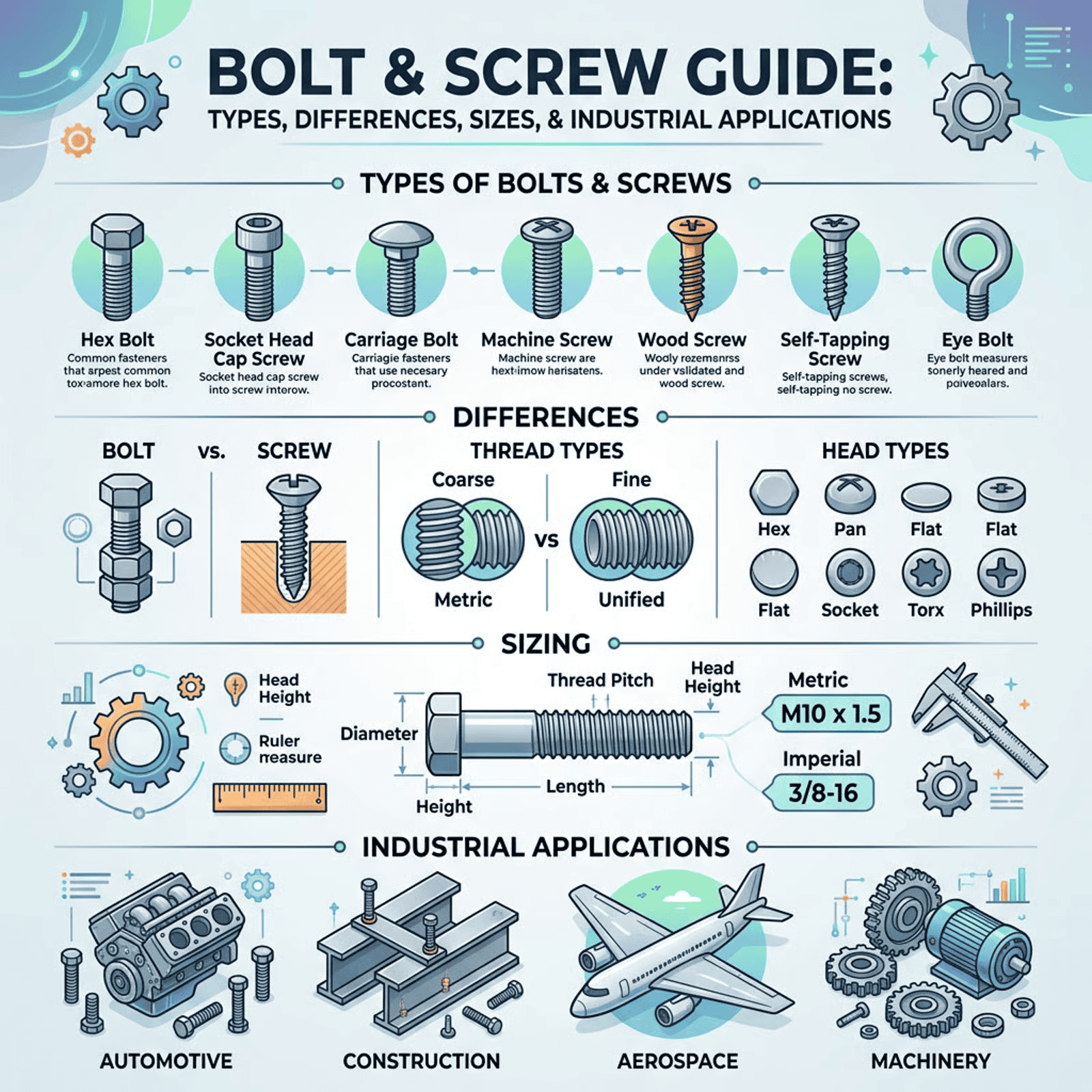 Durable flange bolts and industrial screws designed for heavy-duty applications in automotive, construction, aerospace, and machinery industries.