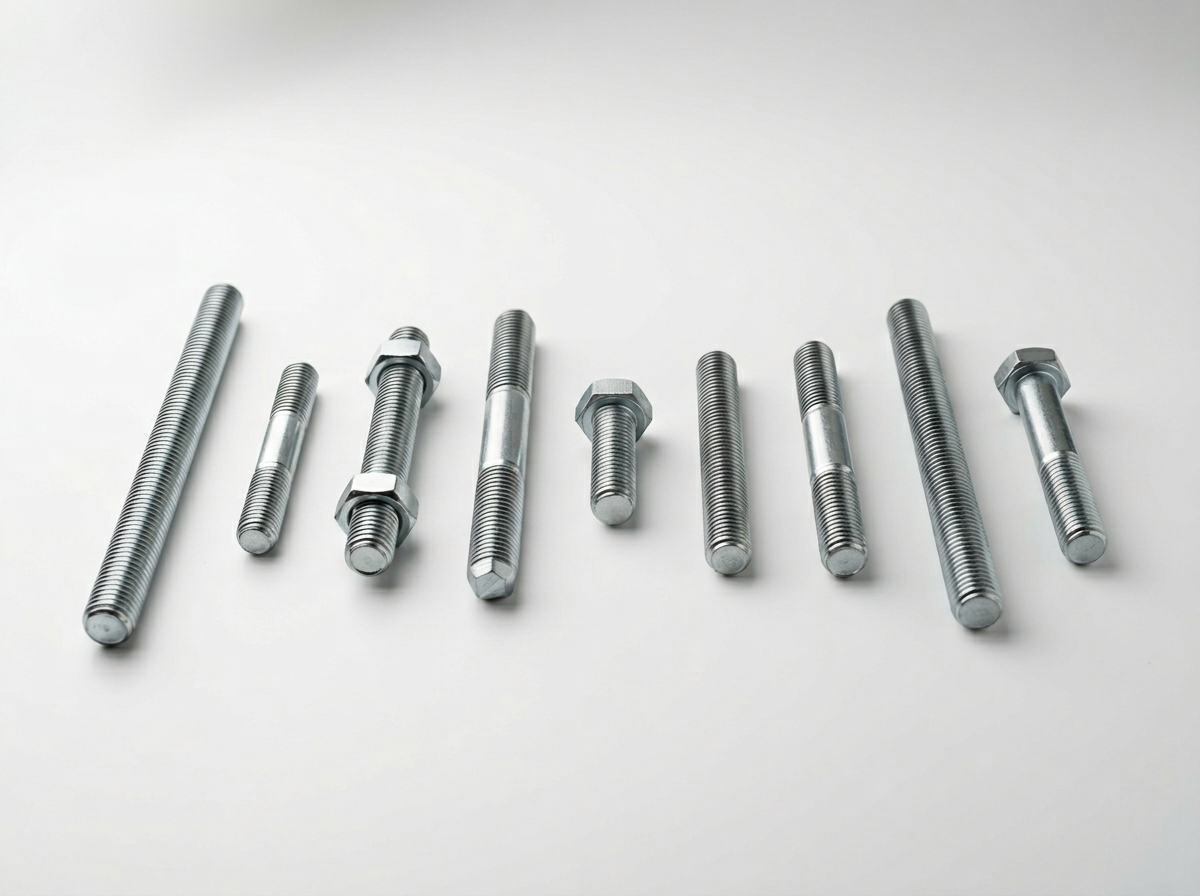 what are screw studs — diagram illustrating the five types of screw studs with labeled thread sections