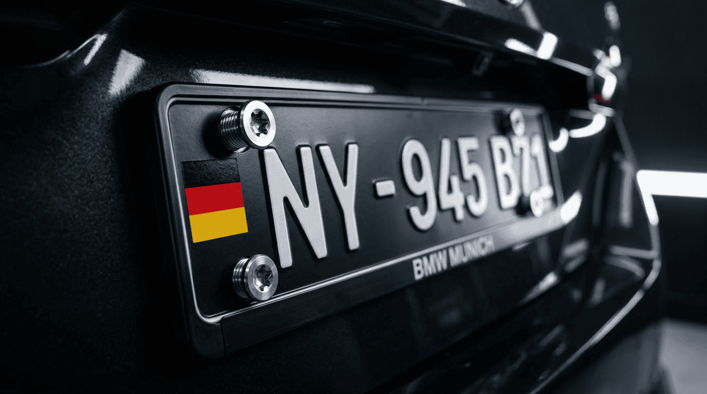 anti theft screws for licence plate — hero image showing stainless steel security fasteners mounted on a rear licence plate