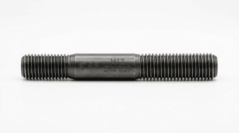 Industrial flange bolt with threaded ends, made of durable steel, suitable for heavy-duty applications in manufacturing and construction.