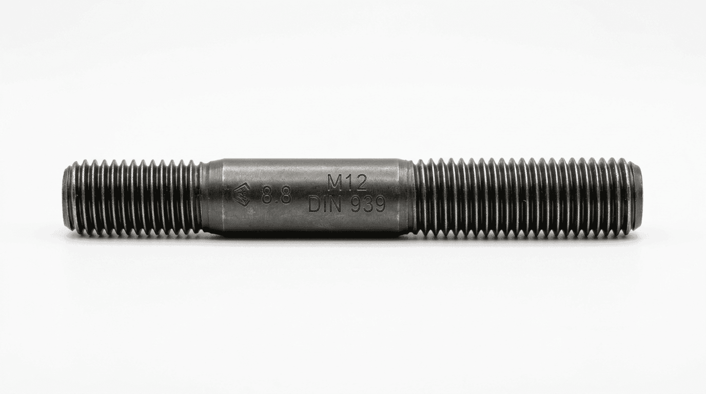 DIN 939 double-end stud bolt with 1.25d thread engagement for cast iron and aluminum housings, M6-M30, Class 5.6/8.8/10.9, DingLong Hardware