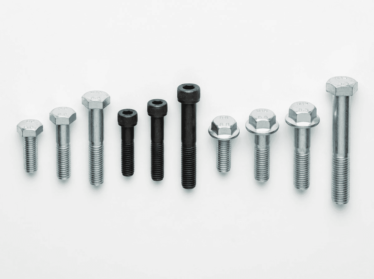 8.8 bolt — types illustration showing hex, socket head cap, and flange variants