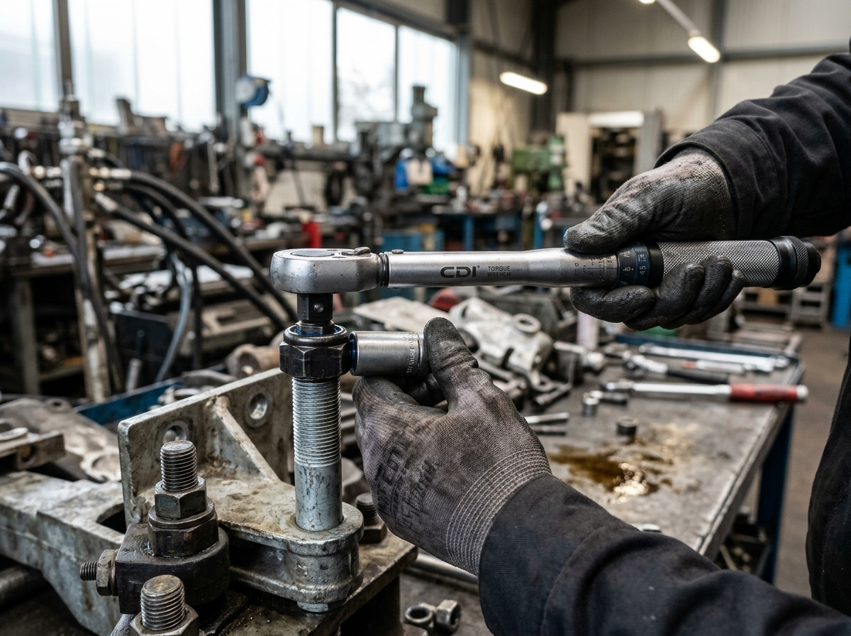 Nylon insert lock nuts — installation process showing correct hand-start, torque wrench application, and final check