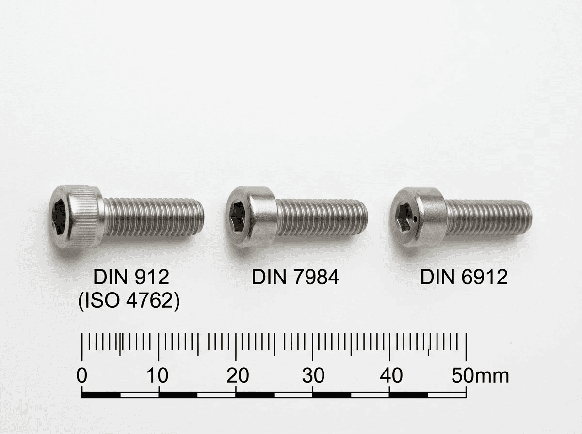 High-quality DIN 912 (ISO 4762) flange bolts displayed with precise measurements for industrial fastening needs.